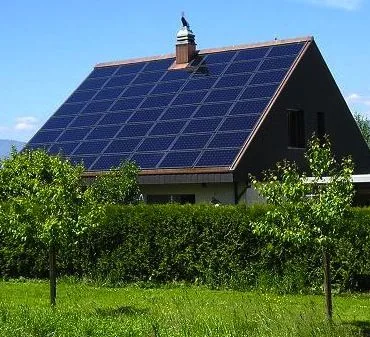House with a full solar panel rooftop
